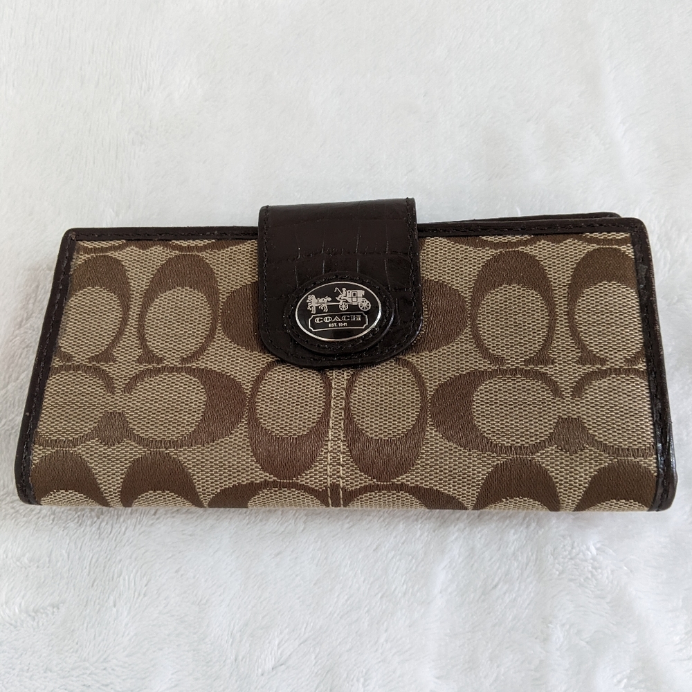 Vintage COACH Signature Slim Wallet